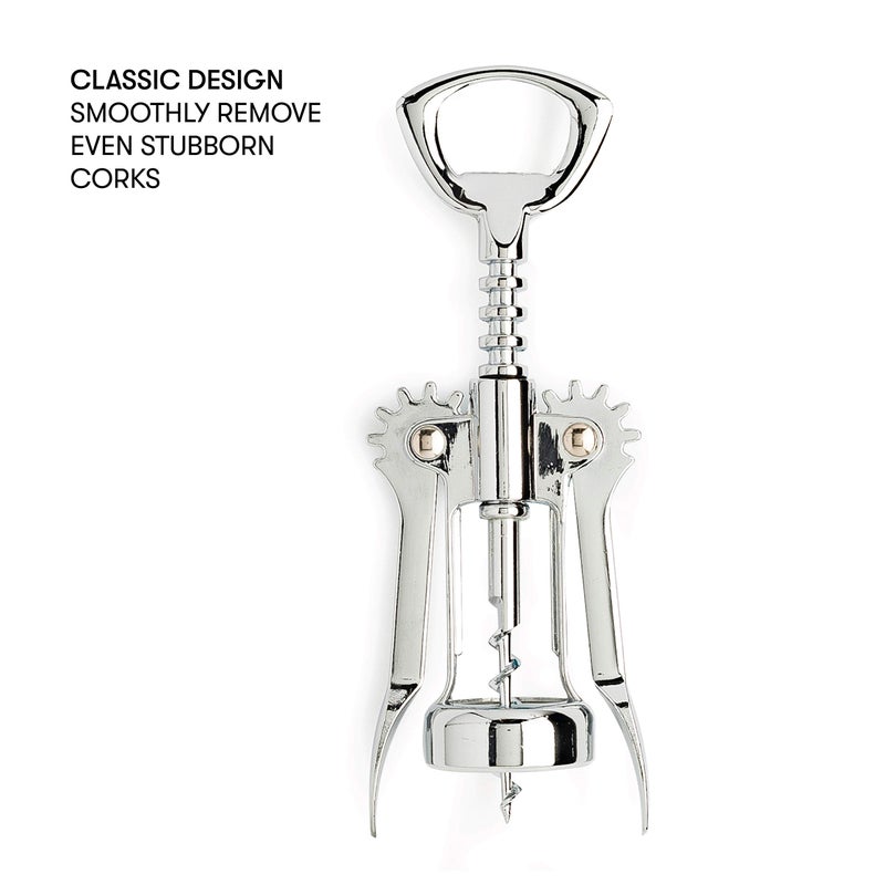Cooking Light Premium Stainless Steel Wine, Professional and Portable Bottle Opener, All-in-One Winged Corkscrew, Black, Model:Wing Wine Opener - Image 2